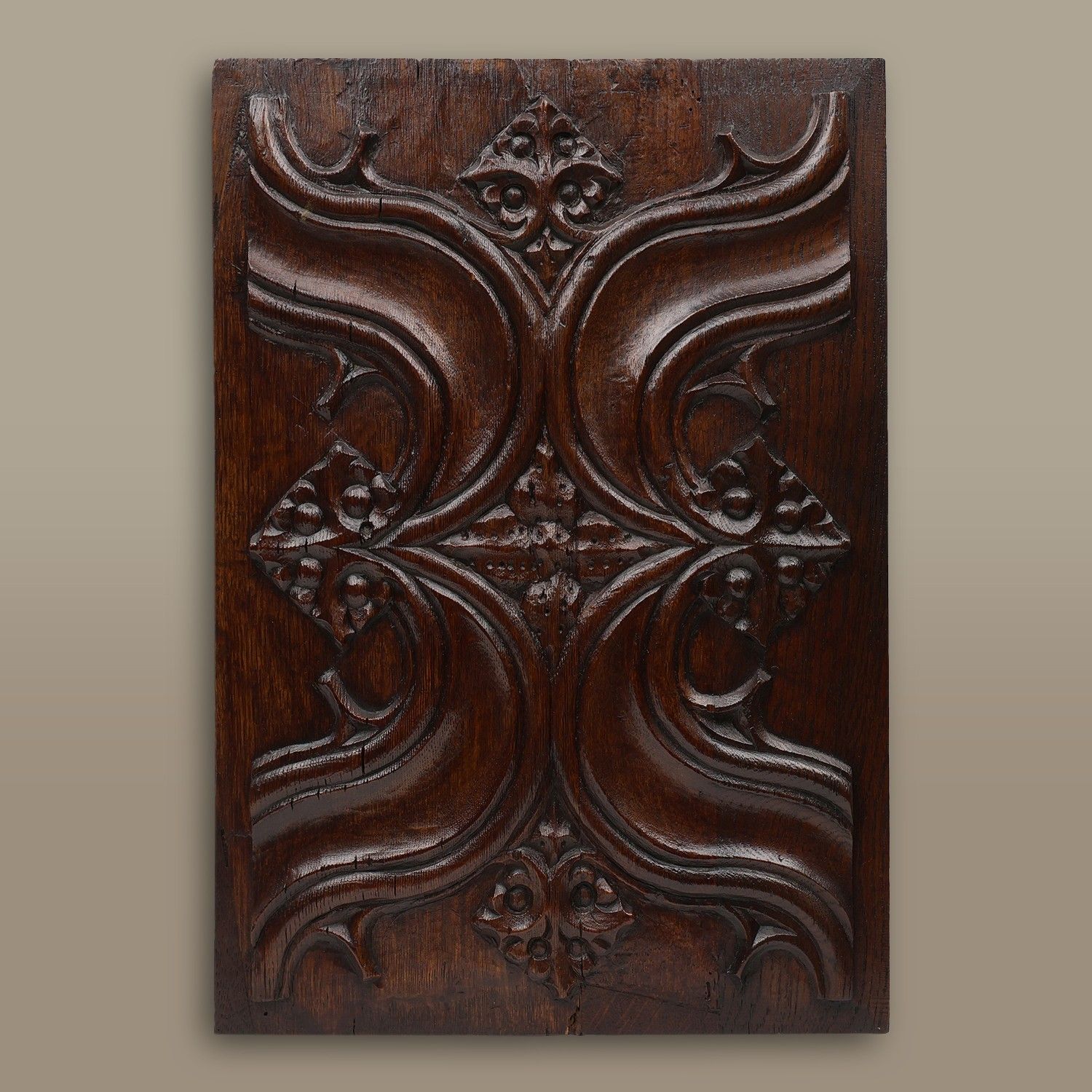Gothic Oak Sculpted Panel, Belgium, 1500s-img